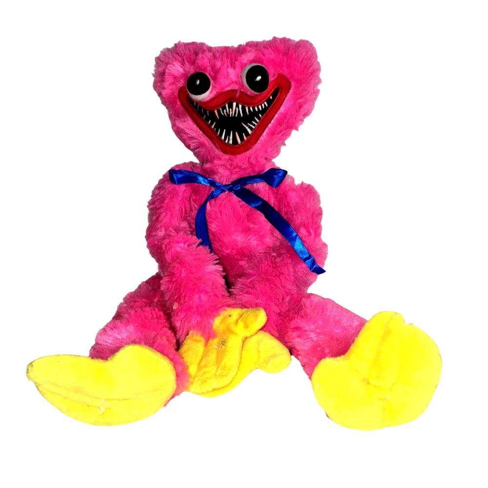 Poppy Playtime Pink Monster Plush Kissy Huggy Embroidered Hook & Loop Hands 15"